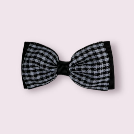Black Gingham 3" Bowtie Clip