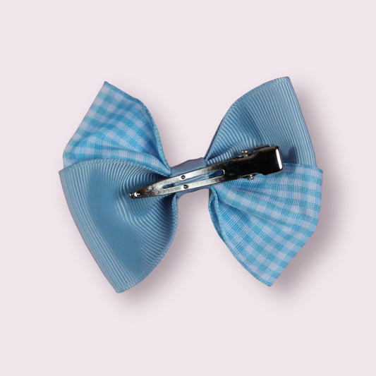 Summer Dress Blue Gingham 3" Twisted Clip