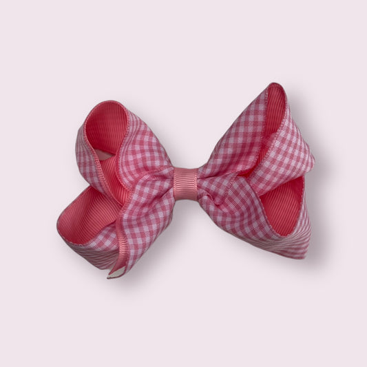 Pink Gingham 4" Inside Out Clip