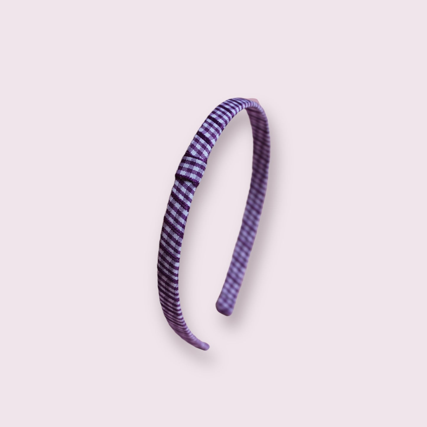 Purple Gingham Infinity Headband