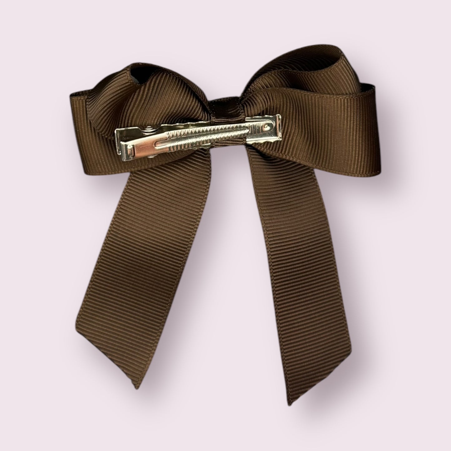 Brown 3.5" Tailed Clip Bow