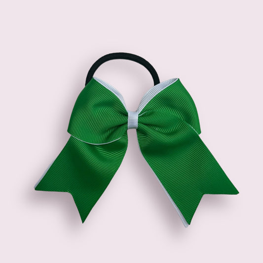 Emerald Green & White 4.5" Tailed Bobble