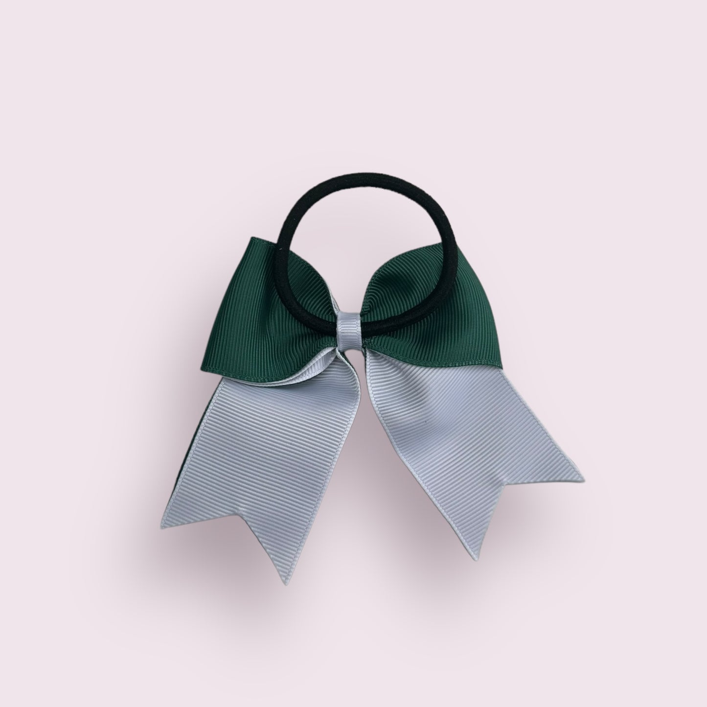 Hunter Green & White 4.5" Tailed Bobble