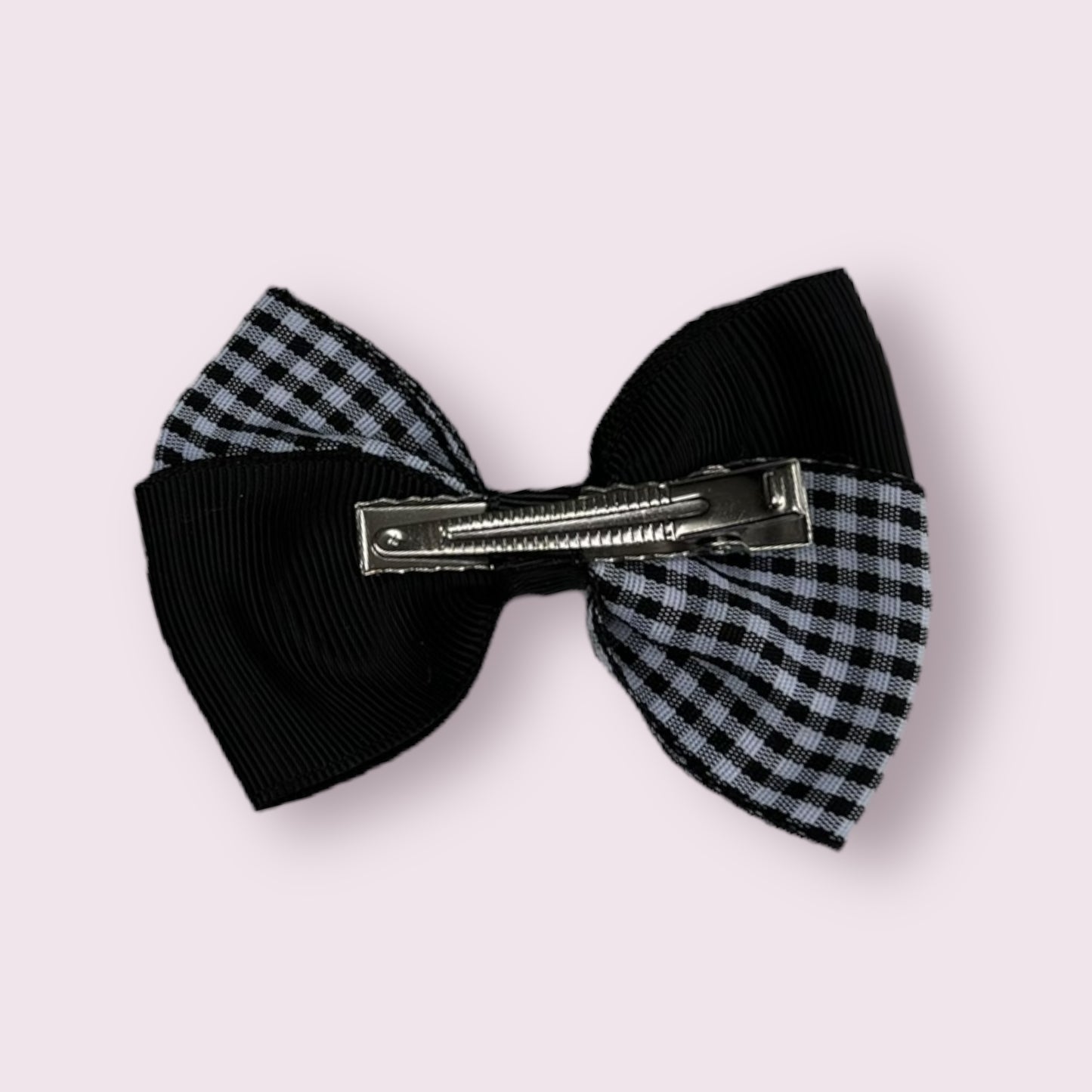 Black Gingham 3" Twisted Clip