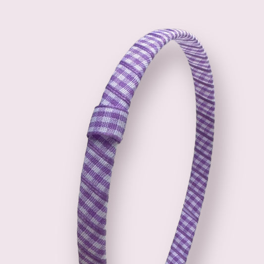 Lilac Gingham Infinity Headband