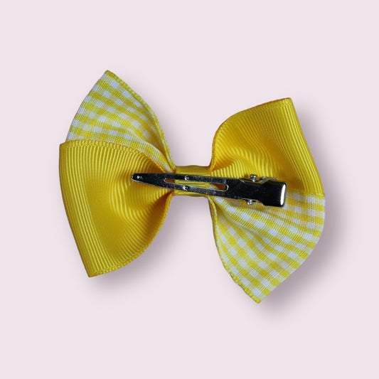 Yellow Gingham 3" Twisted Clip
