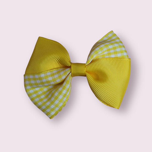 Yellow Gingham 3" Twisted Clip