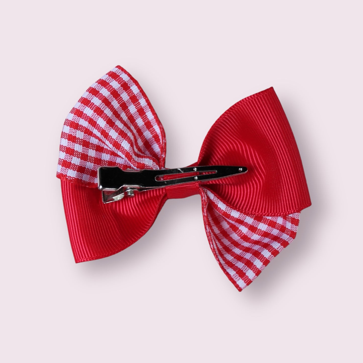 Red Gingham 3" Twisted Clip