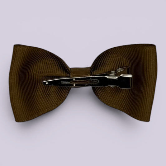 Brown bowtie bow clip on card