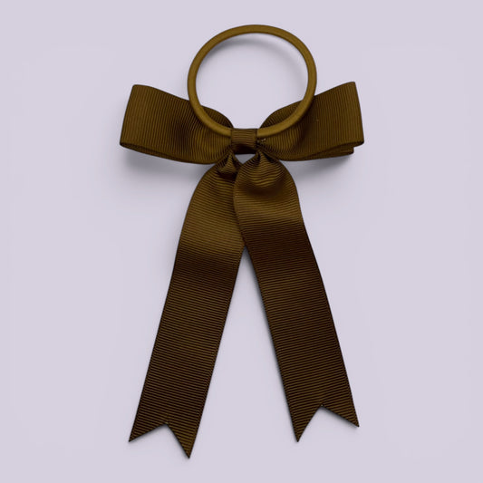 Brown tailed bow bobble on card