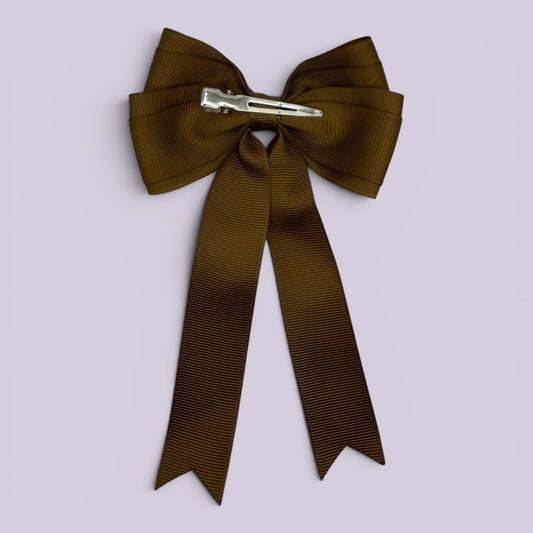 Brown tailed bow clip on card
