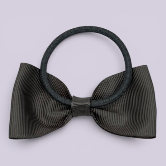 Grey bowtie bow bobble on card