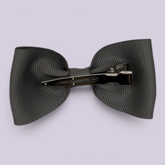 Grey bowtie bow clip on card