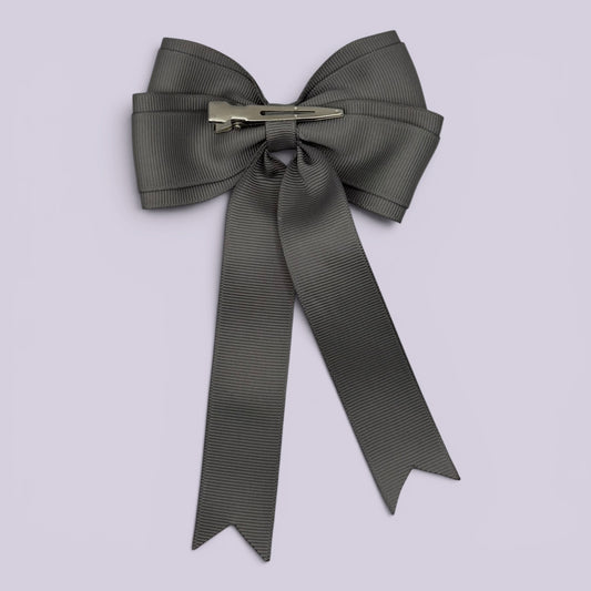 Grey tailed bow clip on card