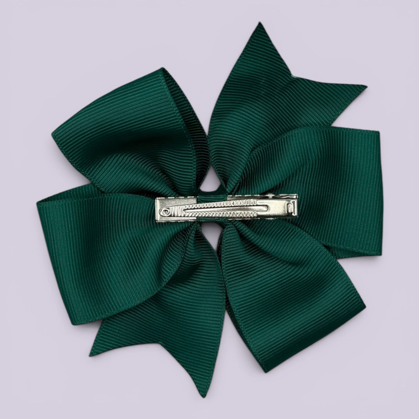 Hunter bottle green gingham bow clip on card