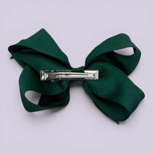 Hunter bottle green large bow clip on card