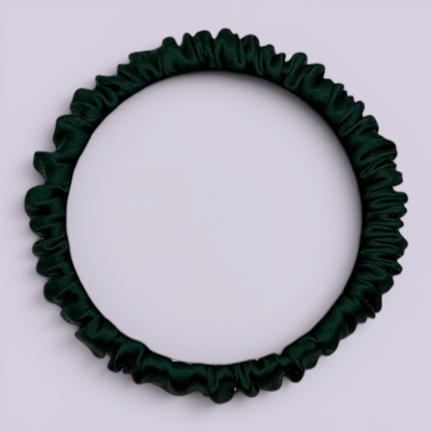 Hunter bottle green silk scrunchie for school hairstyles