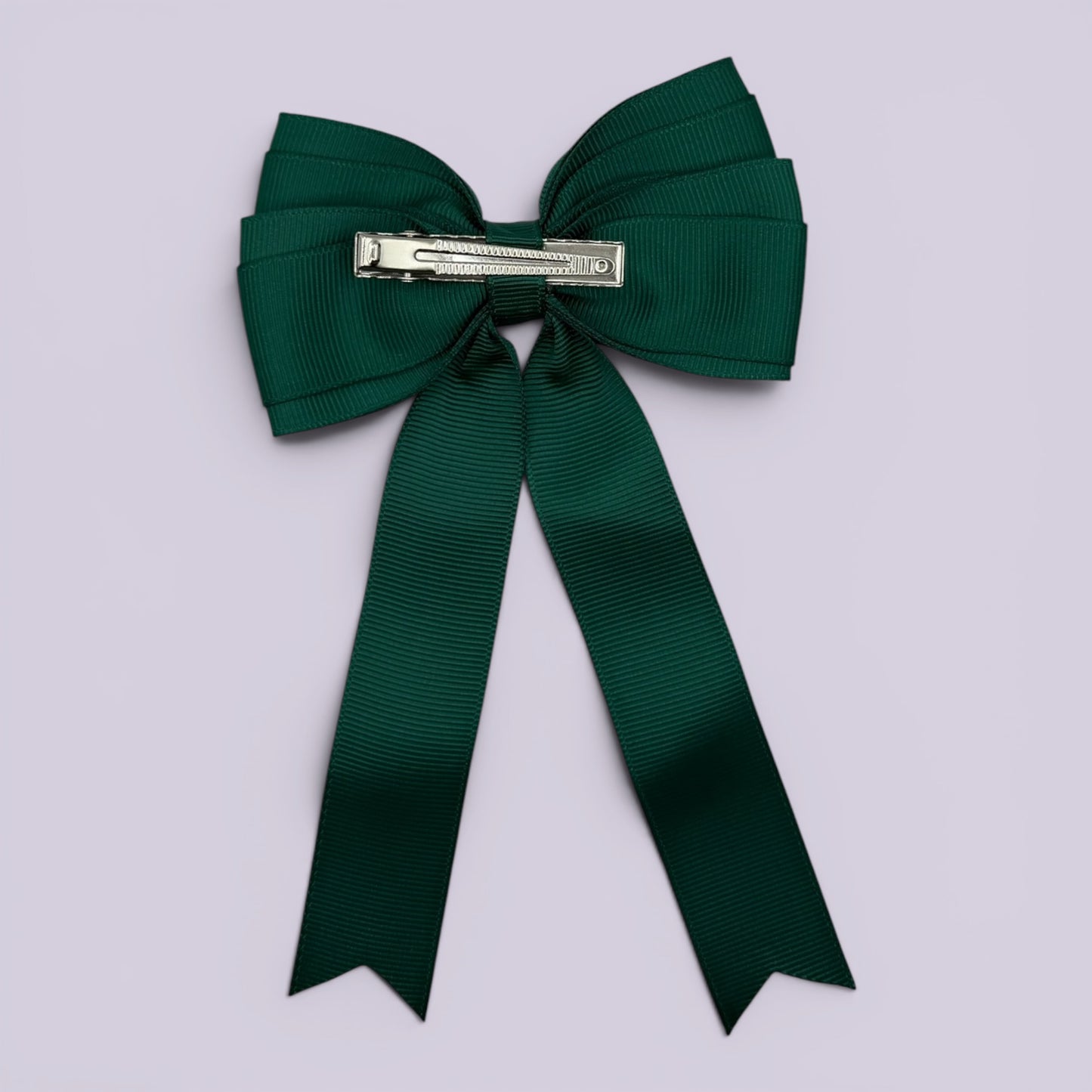 Hunter bottle green tailed bow clip on card