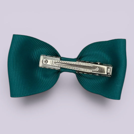 Jade green bowtie bow clip on card