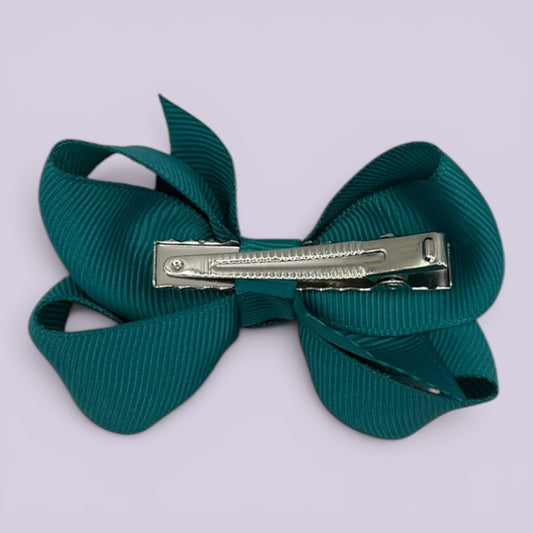Jade green small bow clip on card