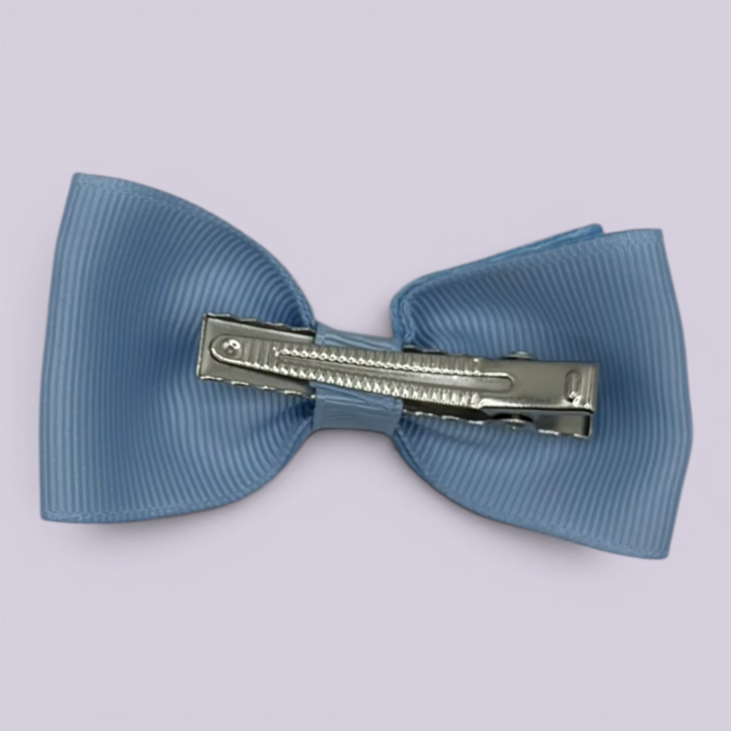 Light blue gingham bowtie bow clip on matching card