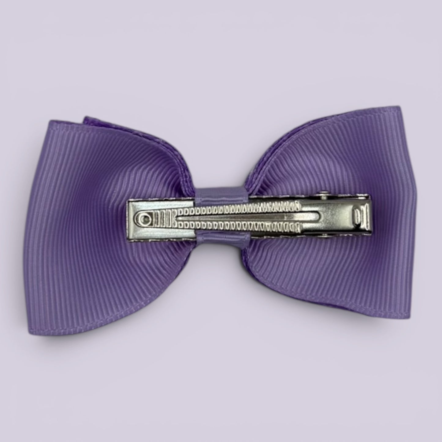 Lilac gingham bowtie bow clip on card