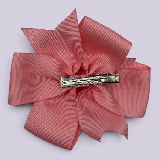 Pink gingham bow clip on card