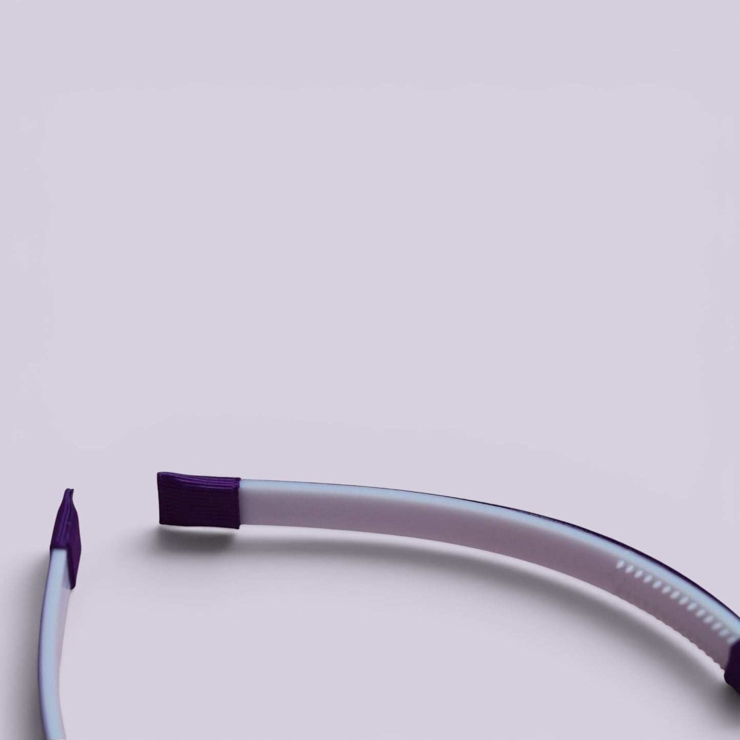 Purple hair headband styling view