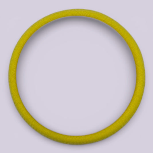 Yellow soft hair bobbles on card
