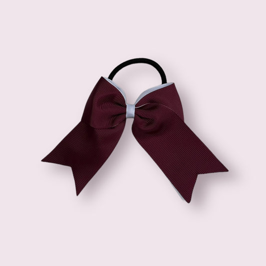 Burgundy & White 4.5" Tailed Bobble