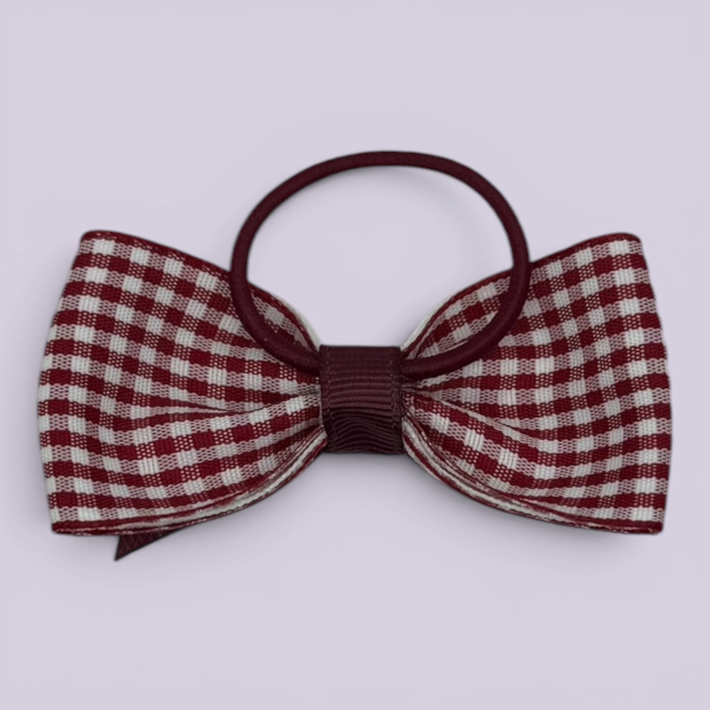 Hattie | Burgundy Gingham Bow Bobble