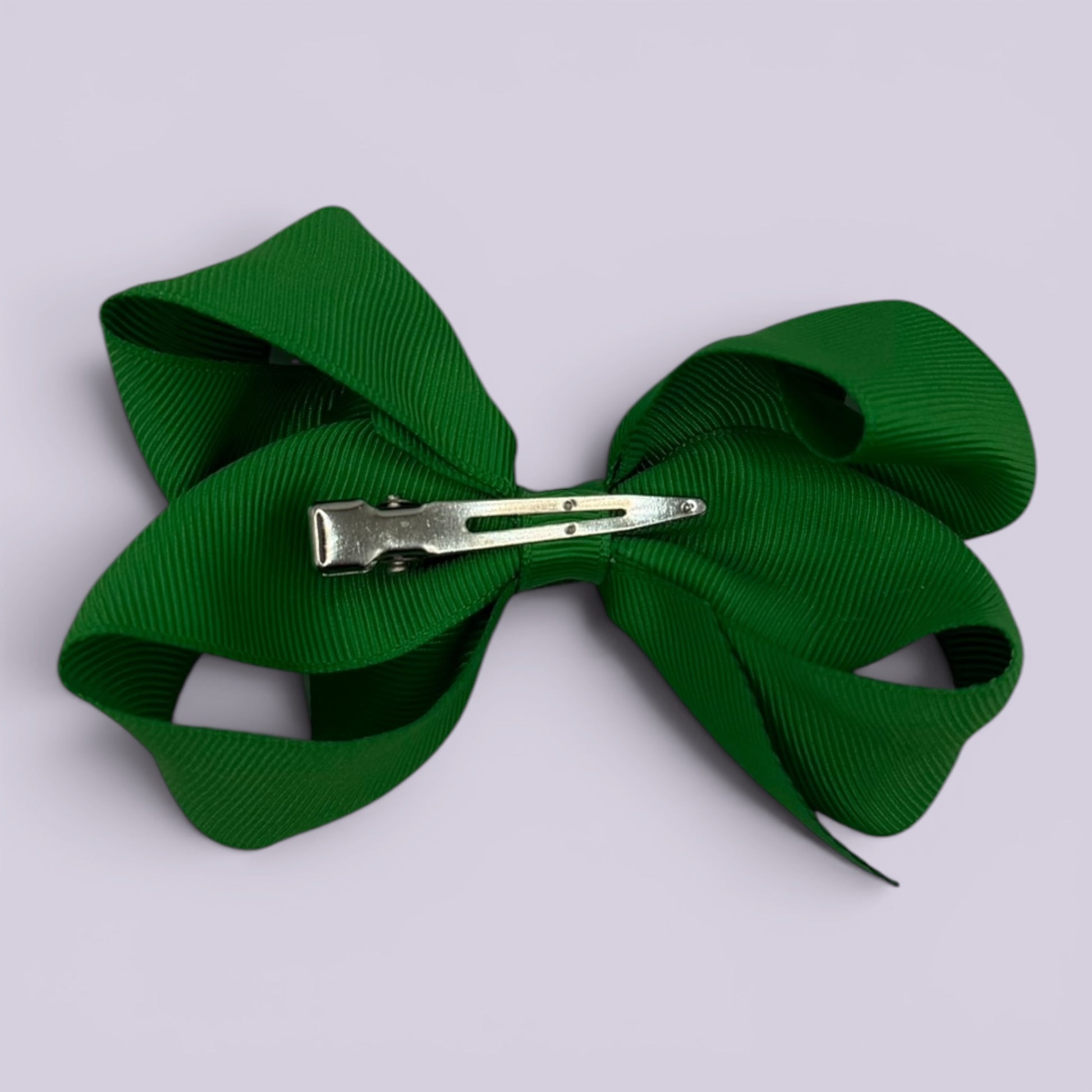 Emerald green large bow clip on card