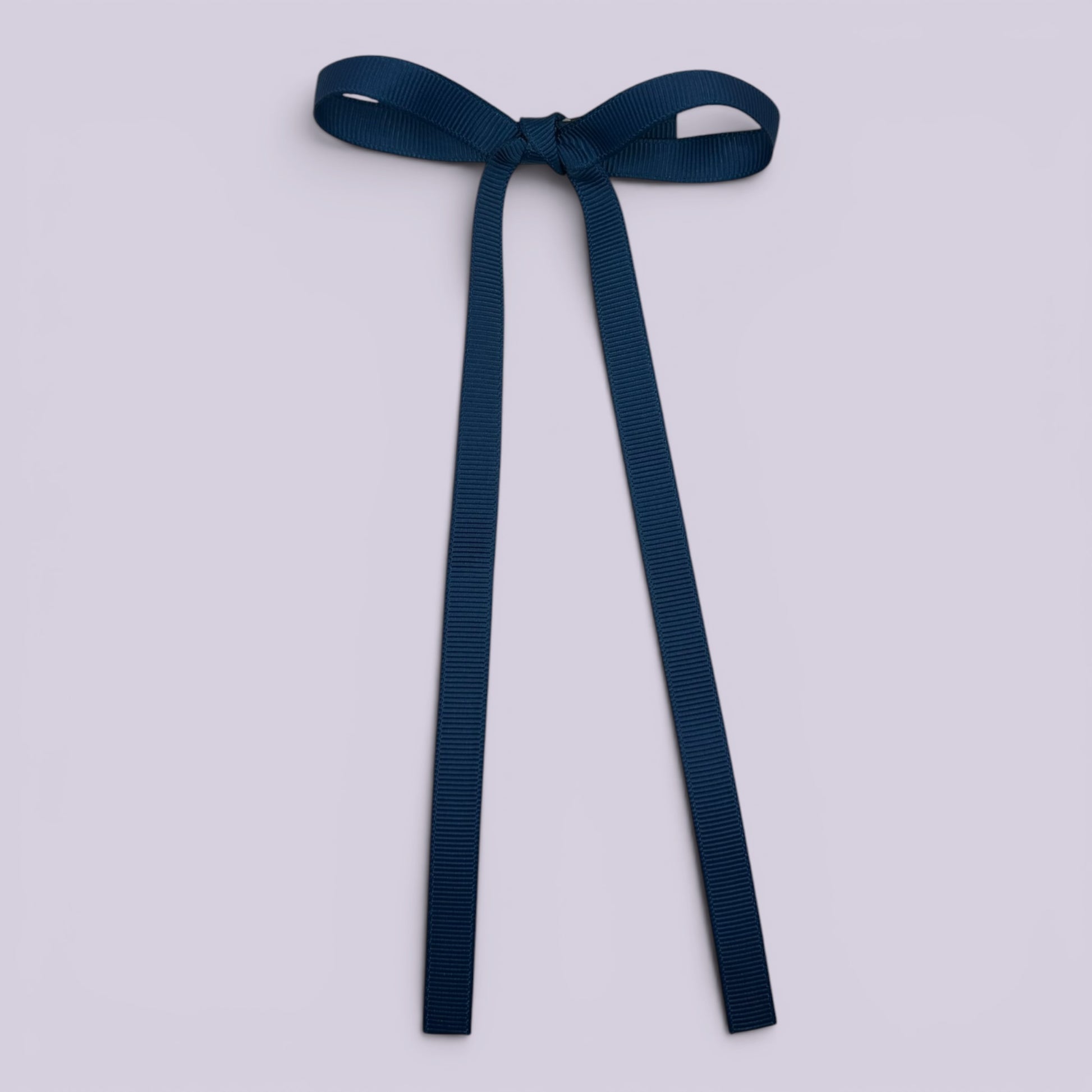 Navy blue large tailed bow clip