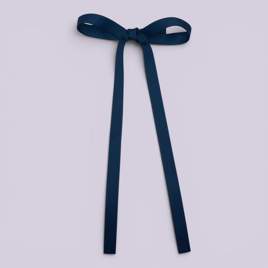 Sophie | Navy Blue Large Tailed Bow Clip