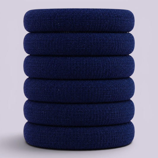 Navy blue soft non damage school hair bobbles