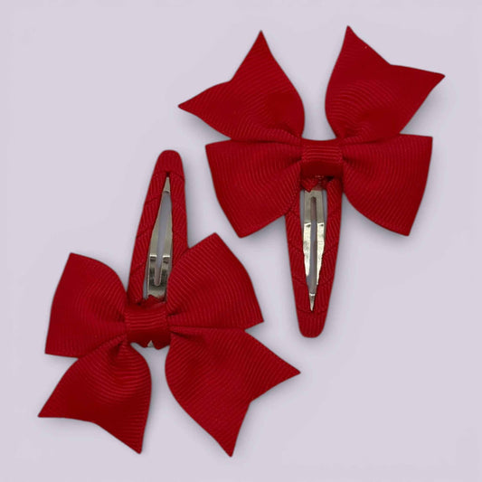 Orla | Red Snap Clips - School Hair Accessories UK