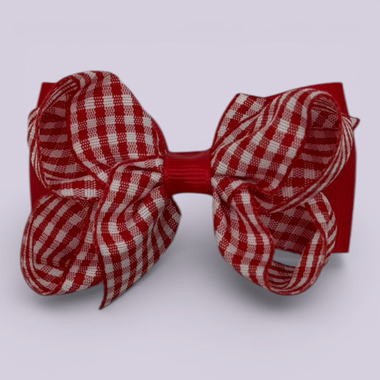 Clara | Red Gingham Clip - School Hair Accessories UK