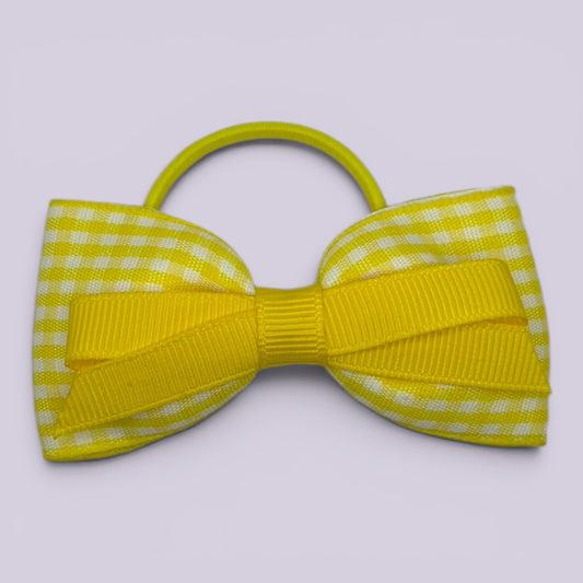 Hattie | Yellow Gingham Bow Bobble
