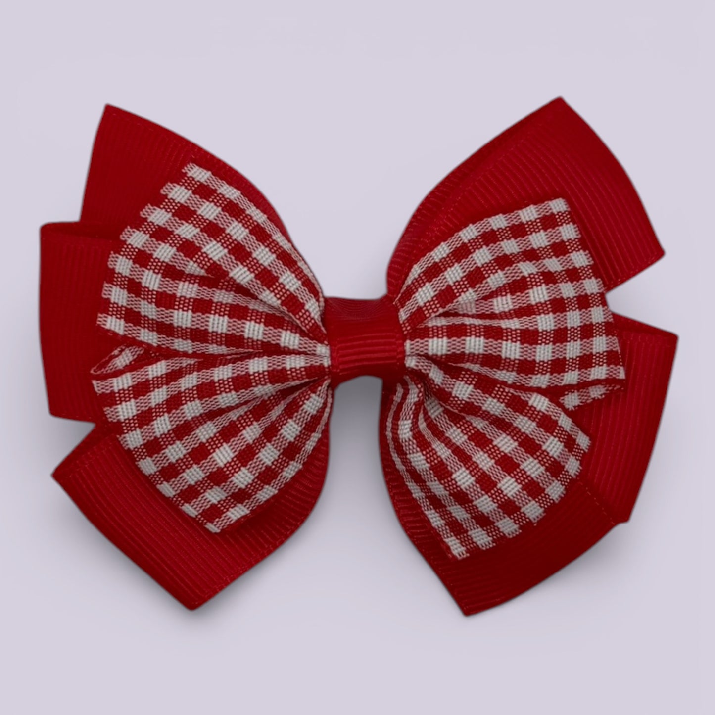 Olive | Red Gingham Clip - School Hair Accessories UK