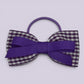 Purple gingham school hair bow bobble