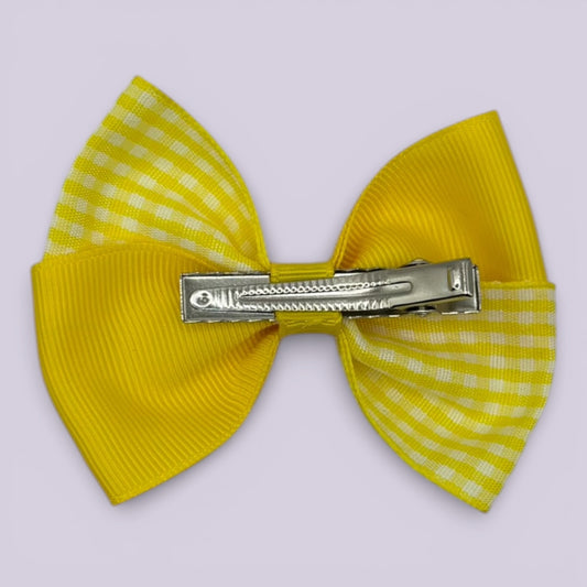 Fliss | Yellow Gingham Clip - School Hair Accessories UK