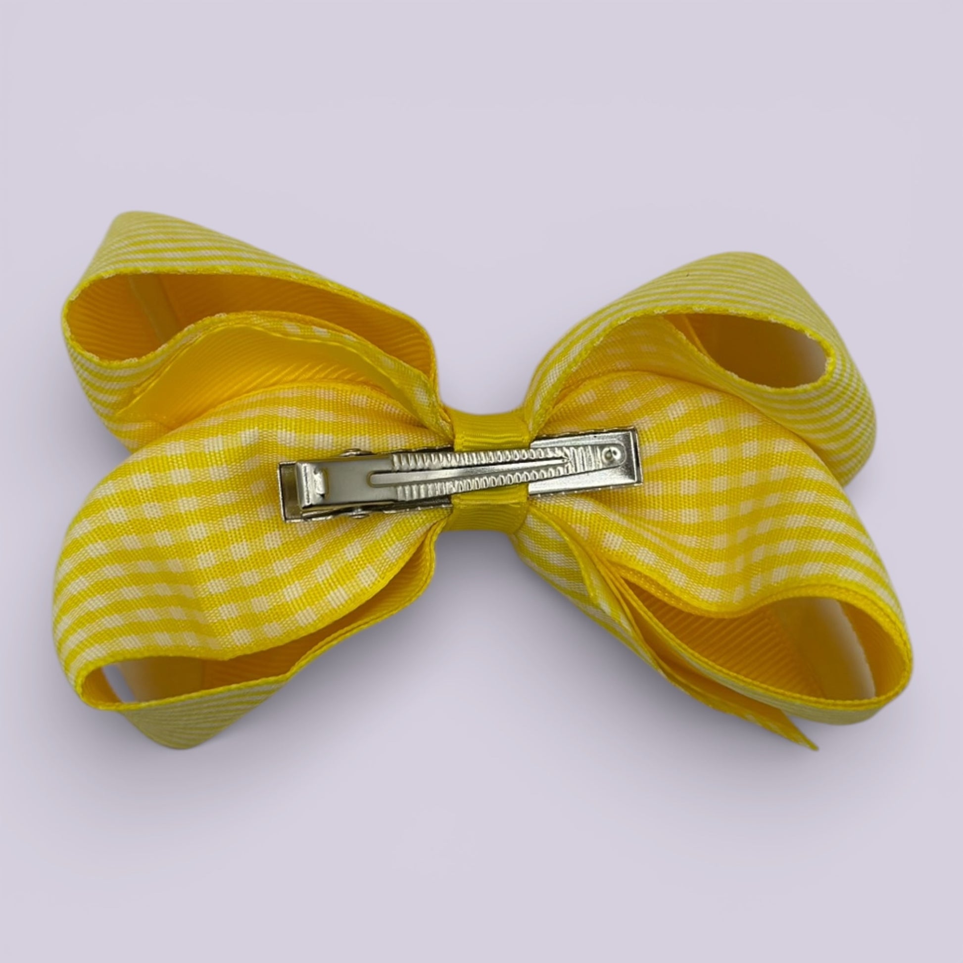 Darcie Gingham Large | Yellow Clip - School Hair Accessories UK