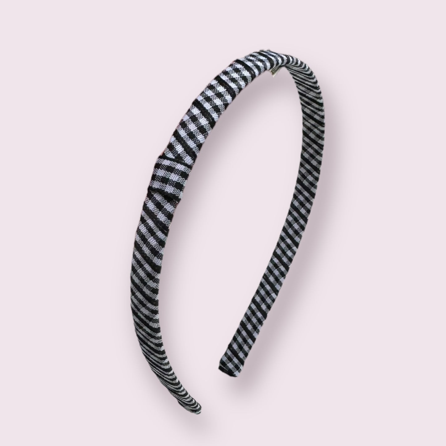 Black Gingham Infinity Headband