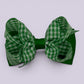 Emerald green gingham double bow school hair clip
