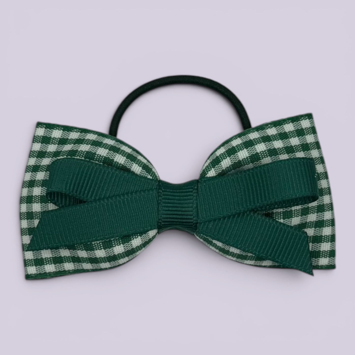 Hattie | Hunter Bottle Green Gingham Bow Bobble