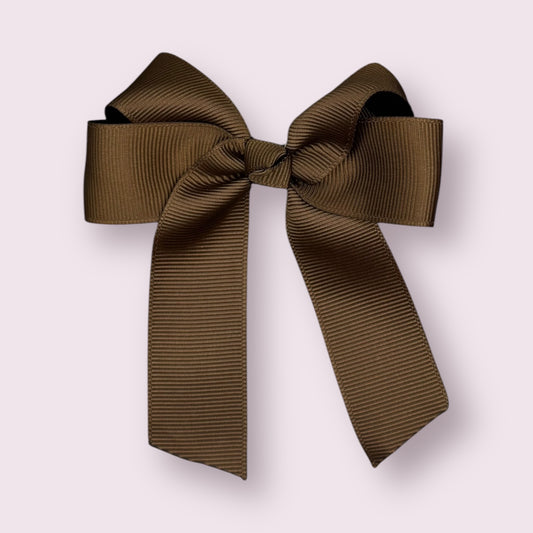 Brown 3.5" Tailed Clip Bow