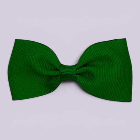 Emerald green bowtie school hair bow clip