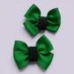 Emerald green matching school shoe bows