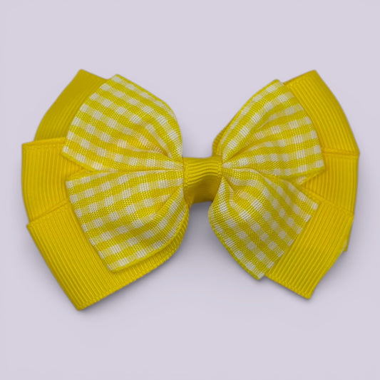 Olive | Yellow Gingham Clip - School Hair Accessories UK