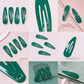 Jade green school snap hair clips